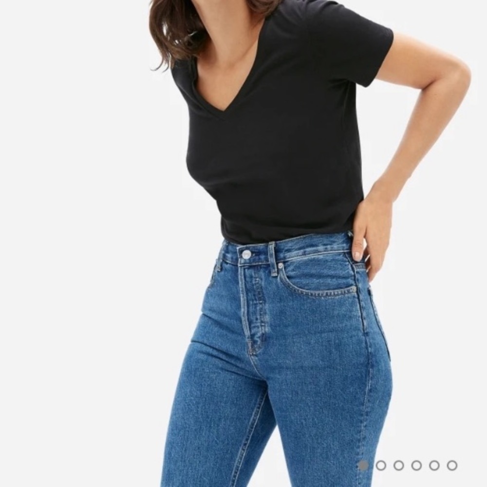 Everlane M black basic v neck tee shirt
